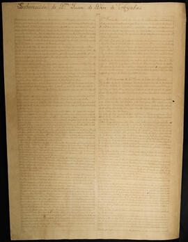 Manuscrito de la Gobernación interina de Juan de Dios de Ayala