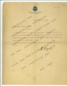 Carta dirigida a José Fidel Tristán en el que se le comunica que por acuerdo 448, la Secretaría d...