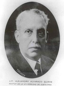 Fotografía de Alejandro Alvarado Quirós, Rector de la Universidad de Costa Rica, en el Período 19...