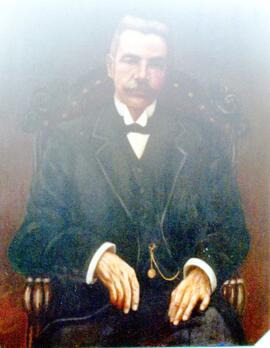 Fotografía del óleo con la imagen del Lic. Nicolás Oreamuno Ortiz, Presidente de la Corte Suprema...