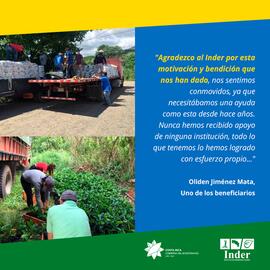 Afiche sobre la donación de café y fertilizantes