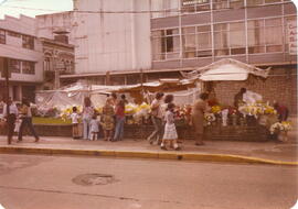 Fotografías de ventas de flores en la víspera del día de los difuntos. Los puestos se ubican en c...