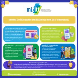 Afiche sobre ciberseguridad y compras en línea seguras