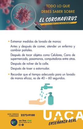 Afiches titulados Todo lo que debes de saber sobre el coronavirus, sobre información del coronavi...
