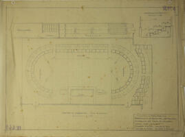 Plano Asamblea Legislativa. San José. Salón de sesiones. Escala: 1:50. Fecha: 1960. Proyecto: M.A...