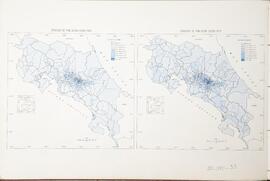 Mapa densidad de población de Costa Rica, según censos 1963 y 1973. En Atlas Estadístico de Costa...