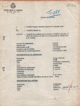 Expediente del accidente ocurrido a la aeronave TI-288-C. Propiedad de empresa Expreso Aéreo Cost...