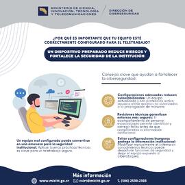 Afiche de campaña de concientización en temas de ciberseguridad sobre consejos claves para fortal...