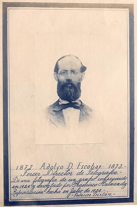 Fotografías con la imagen del señor Adolfo Escobar, tercer Director de Telégrafos San José