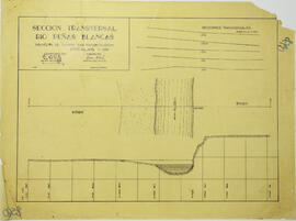 Plano sección transversal Río Peñas Blancas, proyecto de camino San RamónTilarán. Escalas 1:200. ...