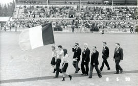 Fotografías con imágenes de algunas de las delegaciones de los países invitados al Traspaso de Po...