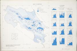 Mapa pluviométrico de Costa Rica y climogramas período 19611979. Elaborado por Instituto Metereol...