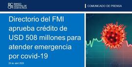 Afiche sobre aprobación de crédito del Fondo Monetario Internacional por USD 508 millones para at...