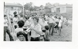 Fotografía de la Banda de un colegio de Villa Esperanza de Pavas cuando interpretaba una pieza mu...