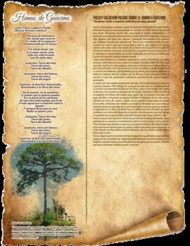Ilustración de la letra y reseña histórica del himno del cantón de Guácimo