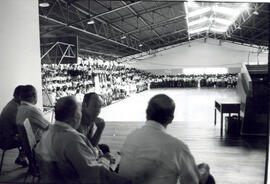 Fotografías en el interior del Gimnasio del Liceo de Nicoya, durante su inauguración Se observa a...