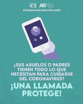 Afiche titulado #Cuidemosalosmásgrandes en relación con la crisis ante la pandemia por COVID-19
