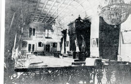 Fotografía del salón de sesiones del Congreso Constitucional, cuando su sede estaba en el Palacio...