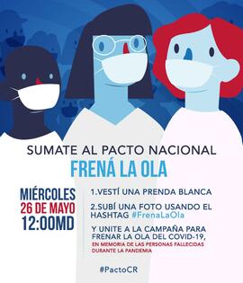 Afiches titulados: sumate al pacto nacional FRENÁ LA OLA