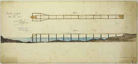 Plano del proyecto de muelle para la Isla Uvita en Limón. Fecha: 29 de marzo de 1913. Escala: 1:1...