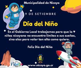 Afiche titulado Feliz dia del niño