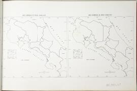 Mapa Áreas sembradas de frijol y arroz en Costa Rica, según censo 1973. En Atlas Estadístico de C...