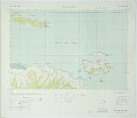 Mapa topográfico de San Lucas, aparecen zonas aledañas, Golfo de Nicoya, Isla Caballo, Cerro Clav...