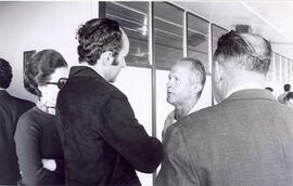 Fotografías de la inauguración del edificio del Colegio de Zarcero, Alfaro Ruiz, aparecen Rodolfo...