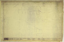 Plano acceso al puente del río Peñas Blancas. Alajuela. Hoja 6 de 6. Planta y perfil. De estación...