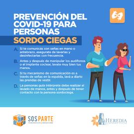 Afiches con información para la prevención dla COVID en personas con algún tipo de discapacidad f...