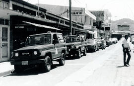 Fotografía de la parada de taxis, situada diagonal al parque del Cantón de Pérez Zeledón, esquina...