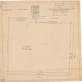 Plano del lote del Hotel Rex, propiedad de Dent e Hijos, Alfredo Alvarado y Celia, Helena y Cleme...