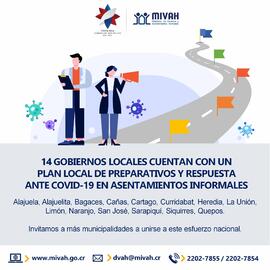 Afiche con información sobre plan local de preparativos y respuesta en asentamientos informales a...