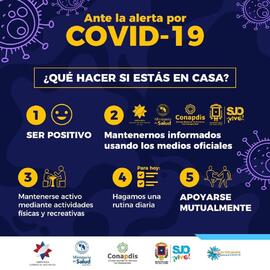 Afiche titulado ¿Qué hacer si estás en casa?