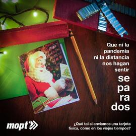 Afiche titulado Que ni la pandemia ni la distancia nos haga sentir separados en relación con el d...