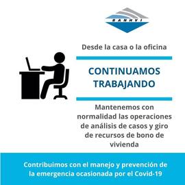 Afiches relacionados con la continuación de la prestación de servicios por parte del Banco Hipote...