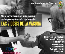 Afiche sobre la segunda dosis de la vacuna contra la COVID