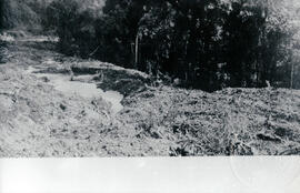 Fotografía tomadas después del derrumbe del 18 de marzo de 1951 en Las Lomas. Se observa algunos ...