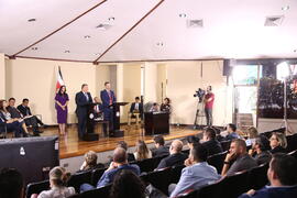 Fotografía del ministro de Economía, Industria y Comercio MEIC, Francisco Gamboa Soto, en el prim...