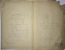Plano del Colegio de Puerto Limón. Hoja Nº14. Distribución de aguas en losas y de aguas pluviales...