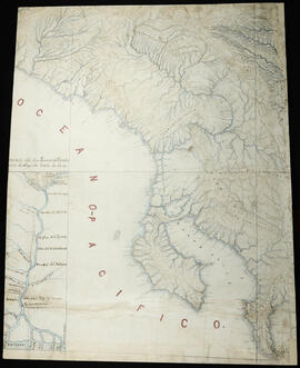 Sección del mapa de Costa Rica en que se muestra el Golfo Dulce, un segmento del río Grande de Té...