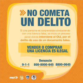 Publicación para redes sociales, No cometa un delito sobre la venta y compra de licencias