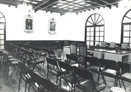 Fotografía de la Sala de los Libertadores de América de la Asamblea Legislativa. En ella se encue...
