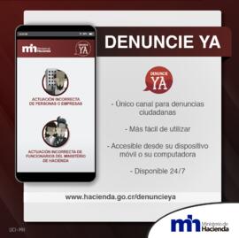 Avisos sobre la campaña: Denuncie YA actuación incorrecta de personas o empresas.