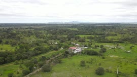Video de vista aérea de la frontera entre Costa Rica y Nicaragua en la zona de El Mojón, Upala