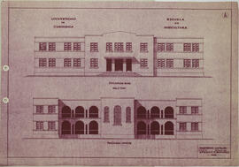 Plano de la Universidad de Costa Rica. Escuela de Agricultura. San José. Hoja N°3 de 24. Fachadas...