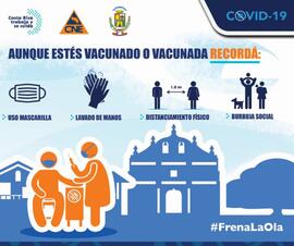 Afiche titulado Aunque estes vacunado recordá