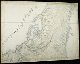 Sección del mapa de Costa Rica en que se muestra la costa Sureste, Bahía del Almirante y Laguna d...