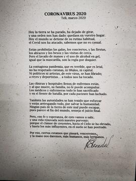 Poema "Coronavirus 2020"