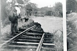 Fotografía tomada después de la inundación de 1949 entre Peralta y Torito por el rebalse del río ...